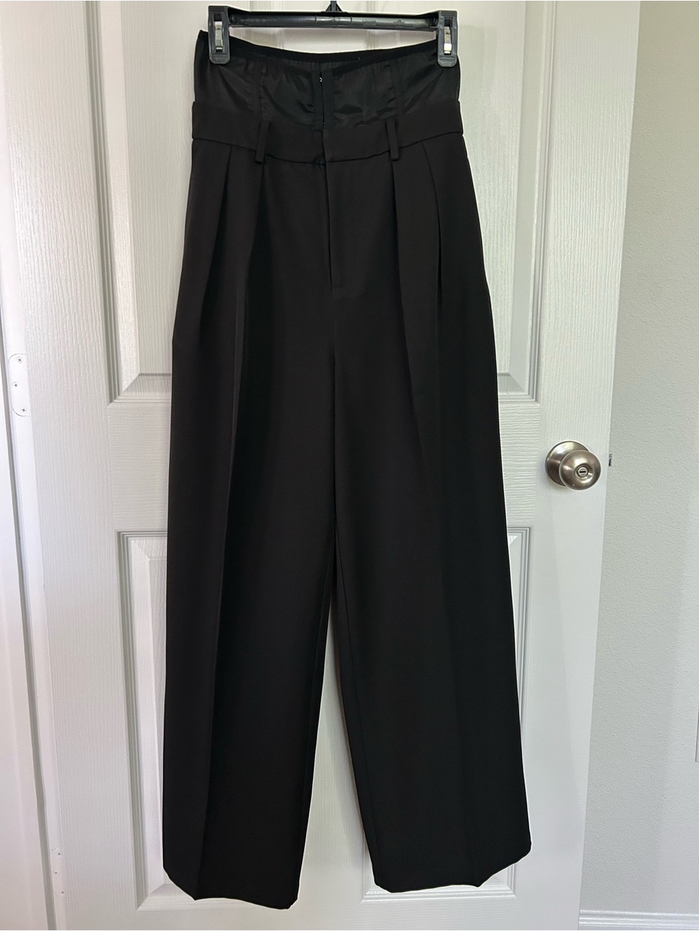 Commense High-Waist Wide Leg Black Trousers (NEVER WORN) - Picture 3 of 8